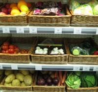 Fruit and vegetables on display at Radley Village Shop
