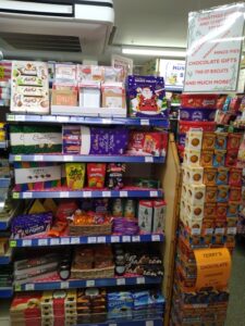Part of the display of Christmas goodies at Radley Village Shop